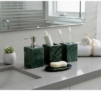 KLEO set da bagno di lusso a 4 pezzi | Include sapone liquido o dispenser per lozioni Porta spazzolino, tazza, portasapone