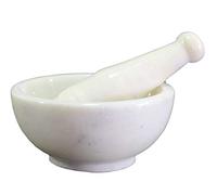 KLEO Set di mortai e pestelli in marmo bianco naturale da 15,2 cm di larghezza (grandi dimensioni), spezie, smerigliatrice per maschere - Marble Mortar Pestle Set