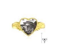 KLerDH Anello Con Urna Con Ali D'angelo In Oro Da 9 Ct, 14 Ct E 18 Ct Che Contiene Il Ricordo Delle Ceneri