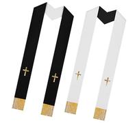Klerusstola - Sciarpa sacerdotale | Priesterstola 240 cm ricamo double face con, abito liturgico unisex, accessorio per sciarpa della chiesa, capo pastorale ricamato, matrimonio, battesimo, tra