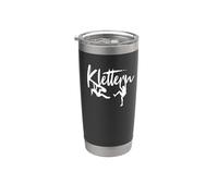 Klettern lettering con scalatori bouldering arrampicare Bicchiere termico in acciaio inox doppia parete