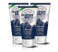 KletterRetter Crema mani per scalatori e boulderer, 3 x 75 ml, con pantenolo, olio di calendula ed ectoina, assorbe rapidamente e non si attacca