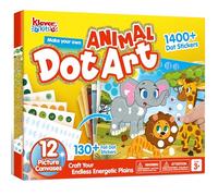 Klever Kits Dot Art Activity, Dot It Animals, No Mess Sticker Art per bambini, kit artistici e artigianali, regali di attività fai da te per bambini dai 3 4 5 6 7 anni, attività di viaggio in aereo