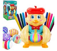 Klever Kits Il kit di filatura per uova di Pasqua include una macchina per decorare uova di Pasqua e 10 pennarelli colorati, a batteria motorizzata per bambini