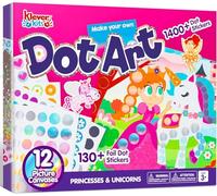 Klever Kits Kit artistico a pois per bambini, adesivo senza disordine per bambini dai 3 ai 7 anni, kit artigianali, attività creativa fai da te, giocattolo da viaggio, regalo di compleanno per ragazzi