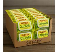 Klevex Salviettine Imbevute alla Citronella 12/24/48 Pacchetti da 15 - Rinfrescanti, Detergenti e Profumate, Con Fragranza Naturale che Aiuta a Difendere la Pelle e Garantire Freschezza e Pulizia (24)