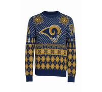 KLEW Uomo St.Louis Arieti Manica Lunga Vacanza Brutto Maglione Navy/Giallo S