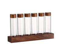 KLFEXVP Dispenser di caffè in grani Provette in Vetro Provette for stoccaggio di Chicchi di caffè Contenitori for stoccaggio di Chicchi di caffè in Vetro for Bar, 6 Fori 17g