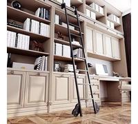 KLGFBDC Kit di binari per Scale scorrevoli da Biblioteca con Binario Rotondo, Binario per Scale da Biblioteca da 3,3-24 Piedi, Kit di binari per Scale mobili con Ruote da Pavimento, Kit di