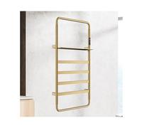 KLGFBDC Scaldasalviette per Bagno con ripiano Superiore, stendibiancheria riscaldato a Parete, Regolazione della Temperatura, scaldasalviette con Timer, Grigio, Filo Destro