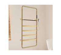 KLGFBDC Scaldasalviette per Bagno con ripiano Superiore, stendibiancheria riscaldato a Parete, Regolazione della Temperatura, scaldasalviette con Timer, Grigio, Filo Destro