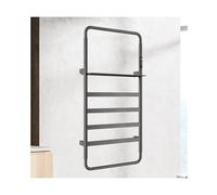 KLGFBDC Scaldasalviette per Bagno con ripiano Superiore, stendibiancheria riscaldato a Parete, Regolazione della Temperatura, scaldasalviette con Timer, Grigio, Filo Destro