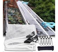 KLGFBDC Teloni Trasparenti Impermeabili 80x150 cm / 2,6x4,9 FT, Spessore 0,38 mm, teloni Multiuso Resistenti e Impermeabili per Patio, Balcone e Giardino, telone con Occhielli e Corda Elastica.