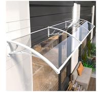 KLGFBDC Tenda da Giardino per Esterni con Pannello in policarbonato Trasparente, Design Silenzioso e Staffa in Acciaio (Bianca, 60 * 300 cm)