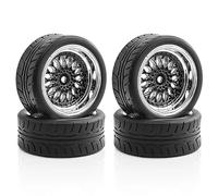 KLHYTGFA 4 Pezzi da 65 mm for Pneumatici e Ruote RC Drift - for Tam-iya TT02/XV01 WRC - Set da Corsa su Strada 1/10(2.5mm²)