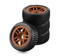 KLHYTGFA 4 Pezzi for 1/8 4WD off Road Buggy Pneumatici Cerchioni 17mm esagonali for Auto RC in Scala 1:8 HSP(T002 Gold)