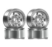 KLHYTGFA 4 Pezzi for Cerchi Beadlock in Metallo da 1,0'', mozzo di aggiornamento for Auto cingolata Rc 1/18 Trax-xas Trx4-m Trx4m Bronco Defender Axial Scx24 FMS(4pcs Silvery)