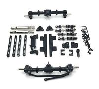 KLHYTGFA Anteriore ASSE Posteriore Pedali Pull Rod Telaio di Sospensione Base del Timone for MN 1/12 MN82 LC79 RC Crawler Auto in Metallo Parti Aggiornamento(Zwart)