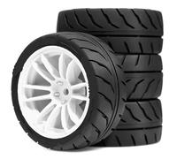 KLHYTGFA for Pneumatici for Auto da Corsa RC Pneumatici da Rally WRC 12mm esagonali for 1/10 RC su Strada Car Tam - iya TT01 TT02 XV01 XV02 PTG-2 HSP HPI Kyosho MST Parti(4pcs White)