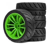 KLHYTGFA for Pneumatici for Auto da Corsa RC Pneumatici da Rally WRC 12mm esagonali for 1/10 RC su Strada Car Tam - iya TT01 TT02 XV01 XV02 PTG-2 HSP HPI Kyosho MST Parti(4pcs Green)