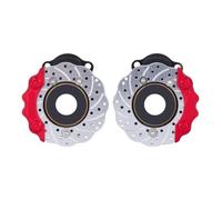 KLHYTGFA for TRX-4 Portal Drive Housing Brass Weights & Metal Simulated Brake Discs Calipers for 1/10 RC Crawler TRX4 Defender Bronco TRX6(8251 Red)