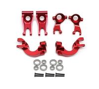 KLHYTGFA Porta mozzo Anteriore in Alluminio + Porta mozzo Posteriore + Mozzo C (Set Braccio articolato) for Arrma Senton 1:10(Red 3-Piece Set)