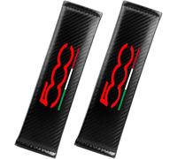 KLHYWEN 1 Paio Imbottiture per Cinture di Sicurezza per Auto, per Fi-at 500 500C 500X 500L, Custodia Protettiva Comfor per Spalla in Fibra di Carbonio Accessori per Interni Auto,Red