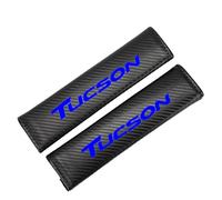 KLHYWEN 1 Paio Imbottiture per Cinture di Sicurezza per Auto, per Hyun-dai Tucson, Custodia Protettiva Comfor per Spalla in Fibra di Carbonio Accessori per Interni Auto,Blue