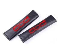 KLHYWEN 2 Pezzi Cintura di Sicurezza Copertura Auto, per Fi-at 500X Protezione Cintura in Fibra di Carbonio Traspirante Seats Belt Padding Covers Interni Accessori,Red