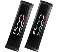KLHYWEN 2 Pezzi Imbottiture per Cintura Sicurezza Auto per Fi-at 500 500C 500X 500L Accessori Styling Interni, Coperture di Protezione per Le Spalle Comfort in Fibra di Carbonio,White