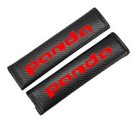 KLHYWEN 2 Pezzi Imbottiture per Cintura Sicurezza Auto per Fi-at Panda Accessori Styling Interni, Coperture di Protezione per Le Spalle Comfort in Fibra di Carbonio,Red