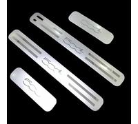 KLHYWEN 4 Pezzi Acciaio Inossidabile Battitacco per Auto Sticker per Fi-AT 500L, Esterno Battitacco Protezione Plates Anti-Graffio Scuff Adesivi Accessori,Silver
