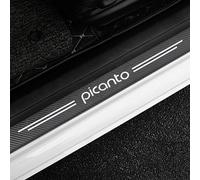 KLHYWEN 4 Pezzi Adesivo Battitacco Porta Auto, Protezione del Davanzale Portiera per Ki-A Picanto, Stickers Soglia Fibra Carbonio AntiGraffio Styling Accessori,White