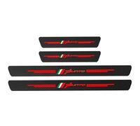 KLHYWEN 4 Pezzi Car Adesivi Soglia Fibra Carbonio per Fi-at, Battitacco Pedal Stickers AntiGraffio Pellicola Protettiva, Auto Styling Accessori,Punto Red
