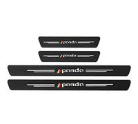 KLHYWEN 4 Pezzi Car Adesivi Soglia Fibra Carbonio per Fi-at Panda, Battitacco Pedal Stickers AntiGraffio Pellicola Protettiva, Auto Styling Accessori,White