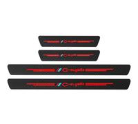 KLHYWEN 4 Pezzi Fibra di Carbonio Battitacco per Auto Sticker, per Citr-oen C4 C1 C2 C3, Pellicola del Protezione Davanzale Portiera Auto Anti-Graffio Scuff Adesivi Decorativi Accessori,C Elysee Red