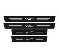 KLHYWEN 4 Pezzi Fibra di Carbonio Battitacco per Auto Sticker, per Vo-lvo V40 V 40, Pellicola del Protezione Davanzale Portiera Auto Anti-Graffio Scuff Adesivi Decorativi Accessori,White