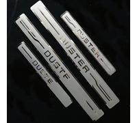 KLHYWEN 4 Pezzi Protezione Acciaio Inossidabile Battitacco Soglia Piastre per Ren-Ault Dacia Duster 2010-2024, Auto Acciaio Inox Battitacco, AntiGraffio Battitacco Auto,Silver