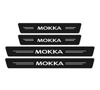 KLHYWEN 4 Pezzi Sticker Battitacco in Fibra Carbonio per Auto, per OP-El Corsa Mokka, Battitacco Protezione Plates Anti-Graffio Scuff Adesivi Styling Decorativi Accessori,Mokka White