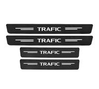 KLHYWEN 4 Pezzi Sticker Battitacco in Fibra Carbonio per Auto, per Ren-Ault Trafic 1 2 3, Battitacco Protezione Plates Anti-Graffio Scuff Adesivi Styling Decorativi Accessori,White