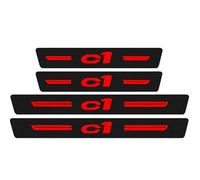 KLHYWEN 4 Pezzi Striscia di Protezione Battitacco Portiera AntiGraffio Auto, per Citr-oen C1 C2 C3 C4, Accessori Styling del Adesivi Pedale del Davanzale in Fibra Carbonio,C1 Red