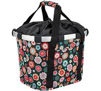 KlickFix Happy Flowers, Cestino per Bicicletta Unisex Adulto, Multicolore, 15 Litri