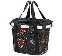 KlickFix Lenker Klappkorb Bikebasket Folklore, Brosa per Biciletta Donna, Folklore/Schwarz, 15 L