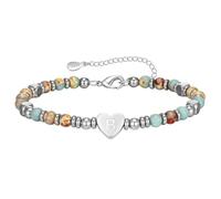 KLIFOWDY Braccialetto con iniziale per donne e ragazze, in argento Sterling 925, con lettera A-Z, pietra naturale, cuore, perline, regalo di compleanno per donne, ragazze, figlia, sorella, Misura