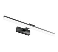 Klighten 18W LED Lampada a specchio, Lampada a specchio, Lampada da parete interna, Regolabile Angolo Applique per Specchio Armadietto Lavagnetta Mobili, Bianco Freddo 6000K, Nero