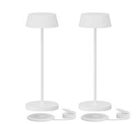 Klighten 2 lampade da tavolo a LED dimmerabili a batteria, IP54, impermeabili, senza fili, touch-screen, in alluminio, alimentate a batteria, per esterni, portatile, luce bianca calda, bianco caldo