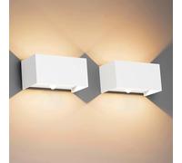 Klighten 2 PCS Lampada da esterno, 24W Applique da Parete con sensore di movimento per luci esterni/interni Lampada da parete con fascio regolabile IP65 Impermeabile 3000K,Bianca