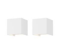 Klighten 2 Pezzi 12W Lampada da Parete LED Moderno, Applique da Parete Interno/Esterno Bianco naturale 4000K, Lampade da Parete Angolo del Fascio Regolabile, IP65 Impermeabile (Bianca)