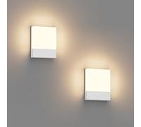 Klighten 2 Pezzi 24W Lampade da Parete LED Esterno/Interno IP65, Applique da Parete Moderno in Alluminio, Lampada a Muro per Balconi Giardini, Bianco, 1500 Lumen, Bianco Caldo 2700K-3000K
