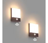 Klighten 2 Pezzi 24W LED Applique Sensore Movimento esterno Ruggine 3000K | Lampade da esterno con sensore di movimento 1500 lumen, IP65 Lampada da parete in alluminio+PC, Applique da esterno terrazzo